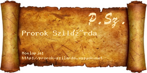 Prorok Szilárda névjegykártya